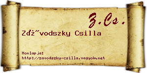 Závodszky Csilla névjegykártya