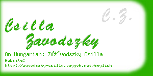 csilla zavodszky business card